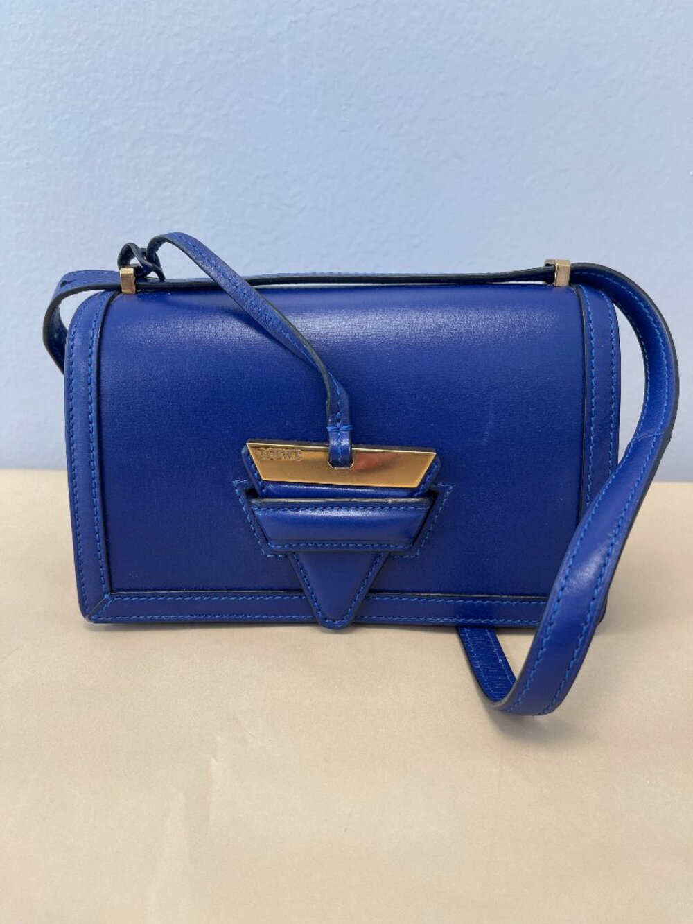 Loewe Barcelona Shoulder Bag in Blue Small- Preowned